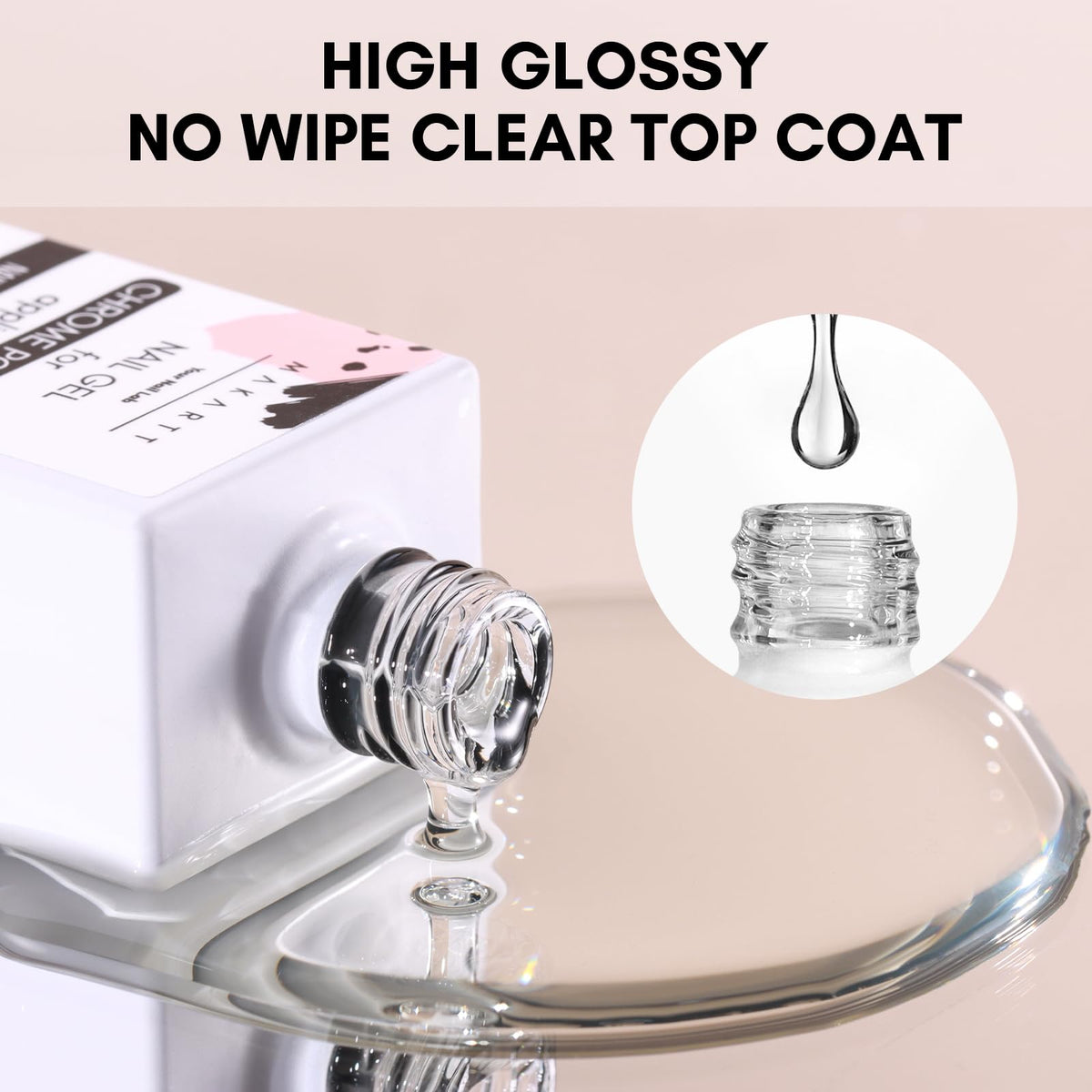 Makartt brush applying gel top coat for even, streak-free finish