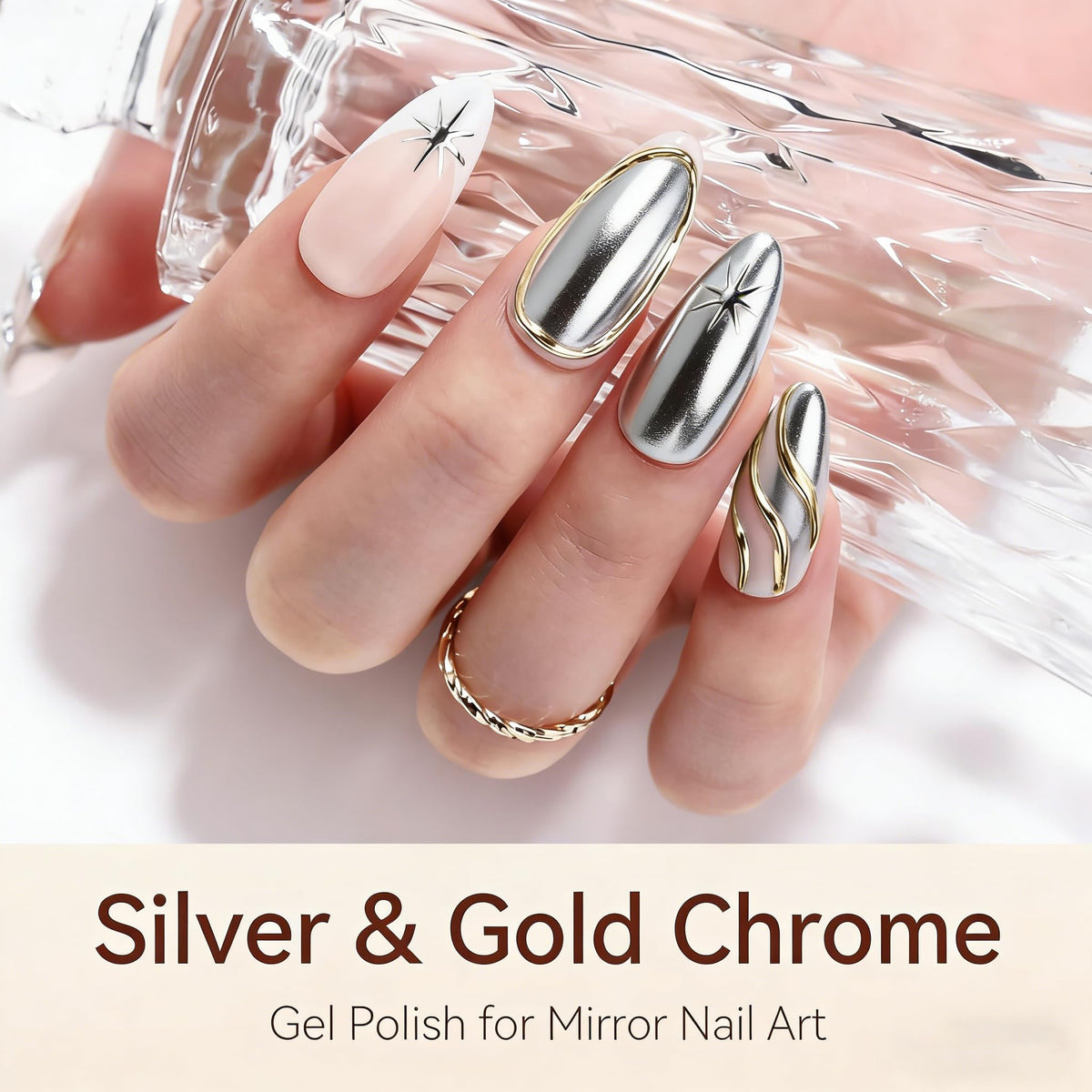 Makartt brush detail showing smooth metallic gel application for precise lines