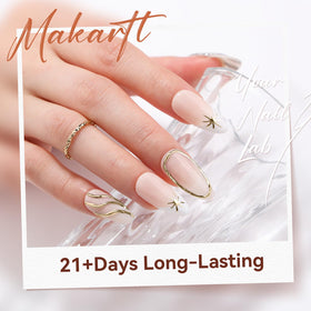 Makartt gel in use on fingers demonstrating DIY manicure reflective effect