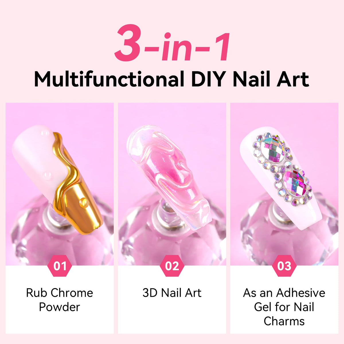 Makartt chrome mirror finish on nail demonstrating high-shine reflectivity