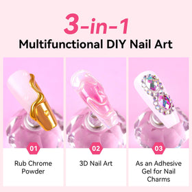 Makartt chrome mirror finish on nail demonstrating high-shine reflectivity