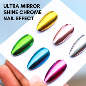 Makartt chrome powder application before and after for mirror shine
