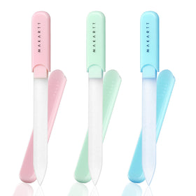 Makartt glass file being rinsed under water showing easy cleaning and hygiene