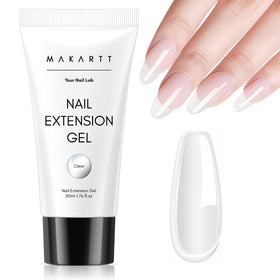 Makartt clear poly gel front bottle showing product and easy-pour cap for convenience