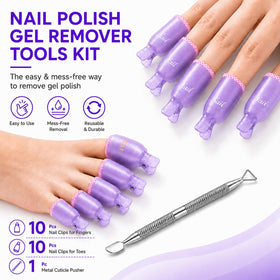 Makartt toe clip compressing a soaked pad for mess-free soak-off