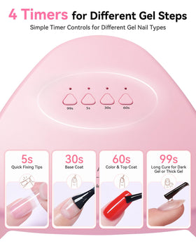 Makartt lamp on a vanity beside nail tools showing compact space-saving design