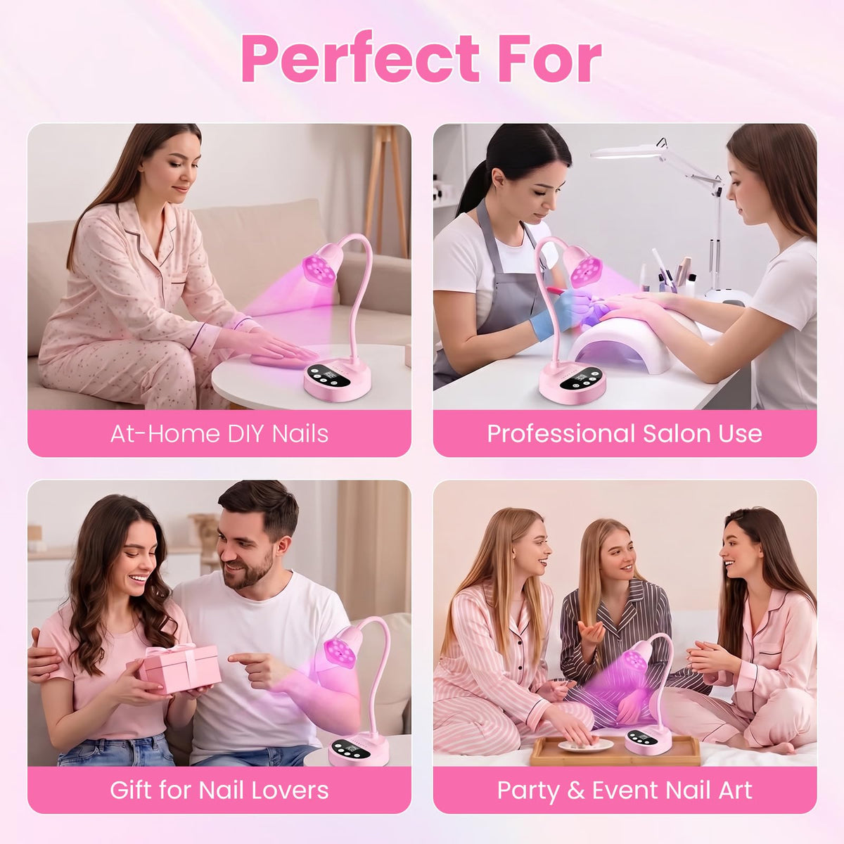 Makartt cordless lamp held in hand illustrating portable manicure benefit