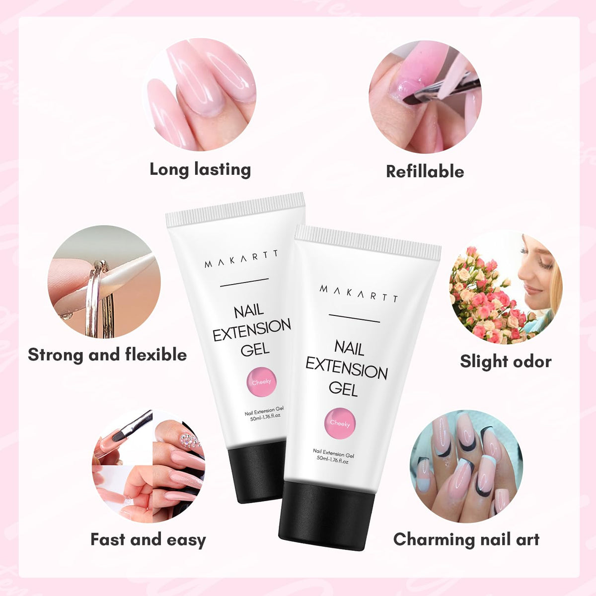 Makartt cured nails close-up highlighting durable glossy finish benefit