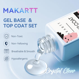 Makartt cured top coat mirror shine on nail swatch demonstrating glossy protection