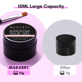 Makartt cured rhinestones on nails demonstrating strong long-lasting hold