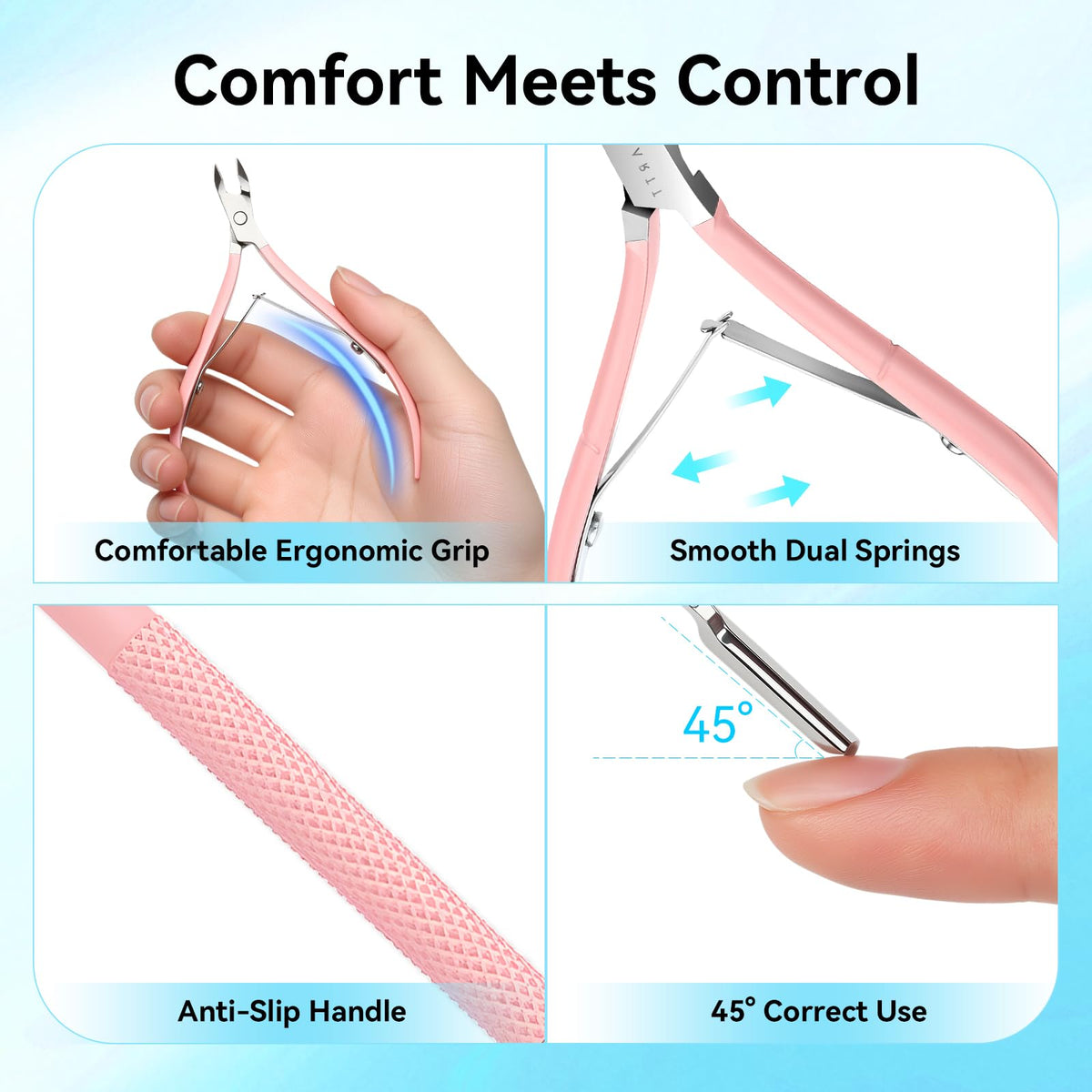 Makartt dual-ended pusher showing curved spoon and flat edge for gel lifting and cleaning