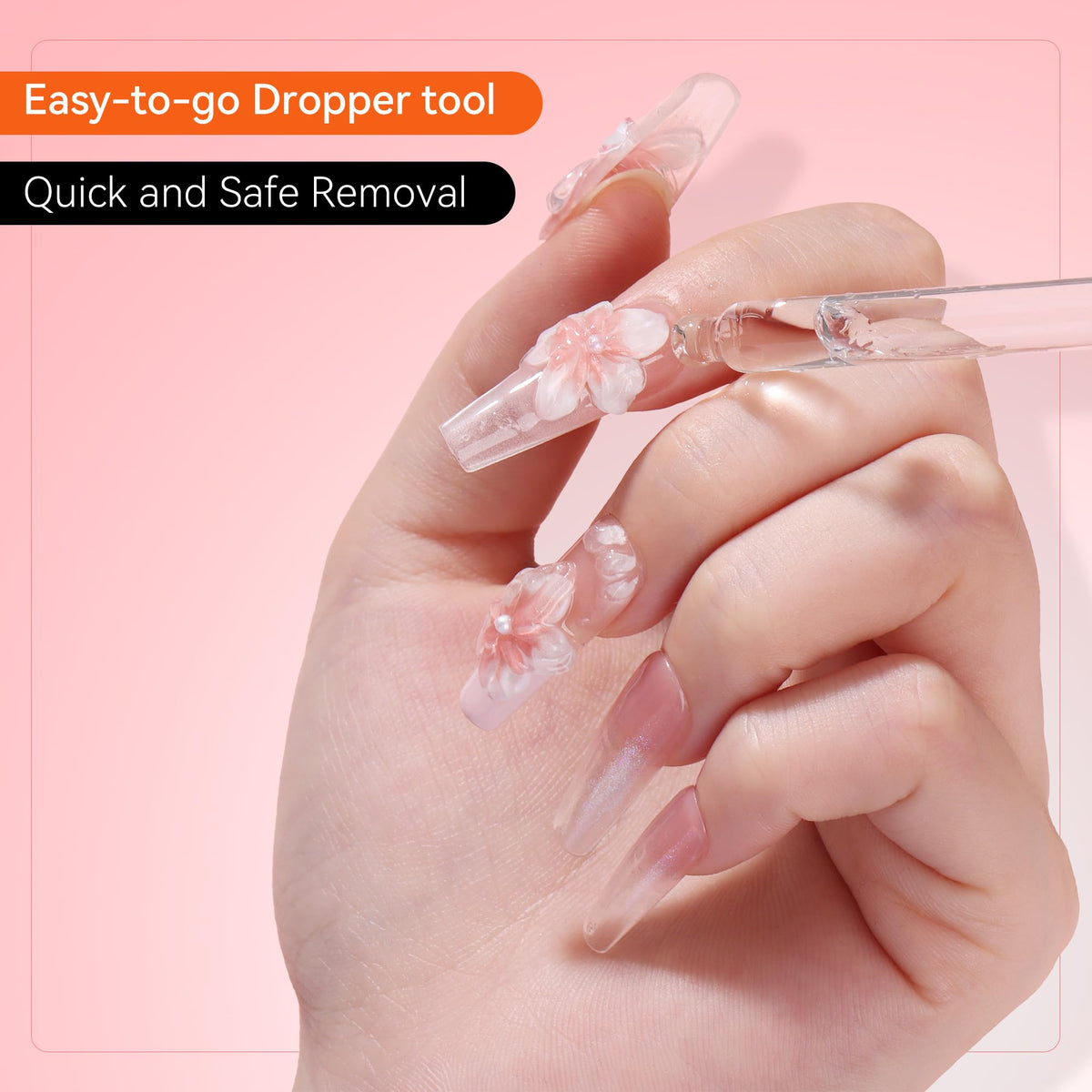 Makartt cuticle sticks and dropper layout demonstrating included tools for easier removal