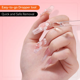Makartt cuticle sticks and dropper layout demonstrating included tools for easier removal