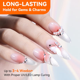 Makartt finished 3D nail design lifestyle photo showing sparkle