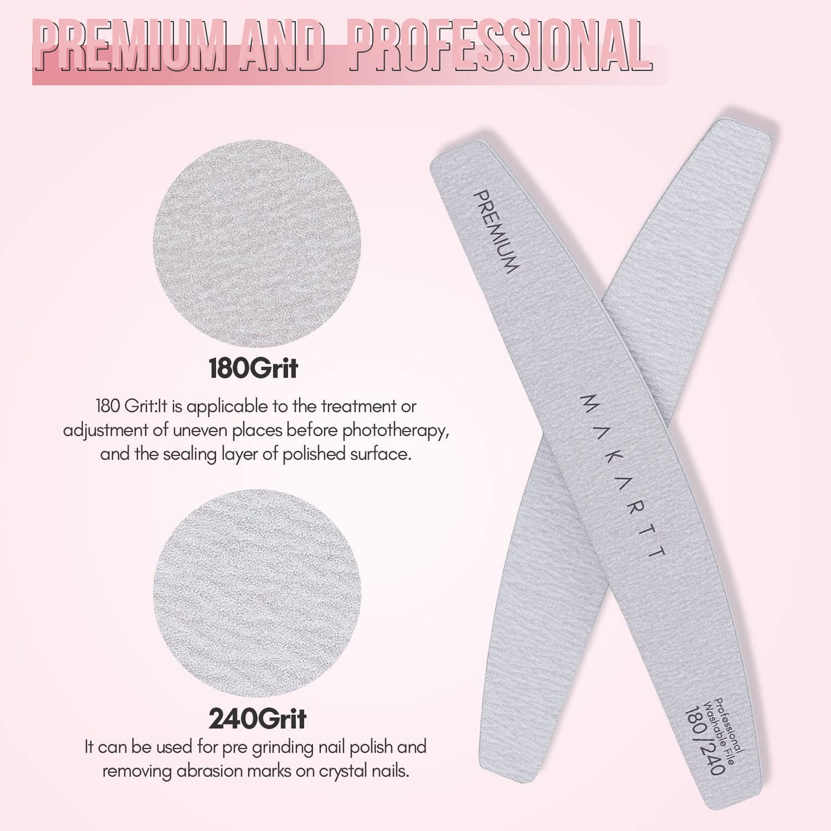 Makartt dual-sided 180 and 240 grit edges demonstrating coarse and fine sides