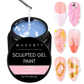 Makartt clear 3D gel bottle front view showing sleek packaging and product branding for precision art
