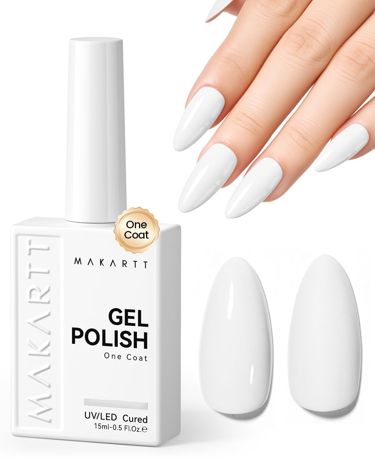 Makartt front bottle view showing clean white gel and brand for easy identification and choice