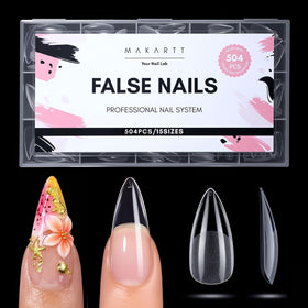 Makartt front packaging showing clear almonetto tips, quick supply for creators