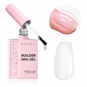Makartt front packaging of clear 8-in-1 builder gel showing product benefit