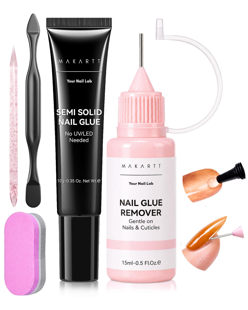 Makartt front packaging showing glue and remover for neat application