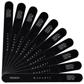 Makartt front packaging showing 10 black emery boards for professional convenience