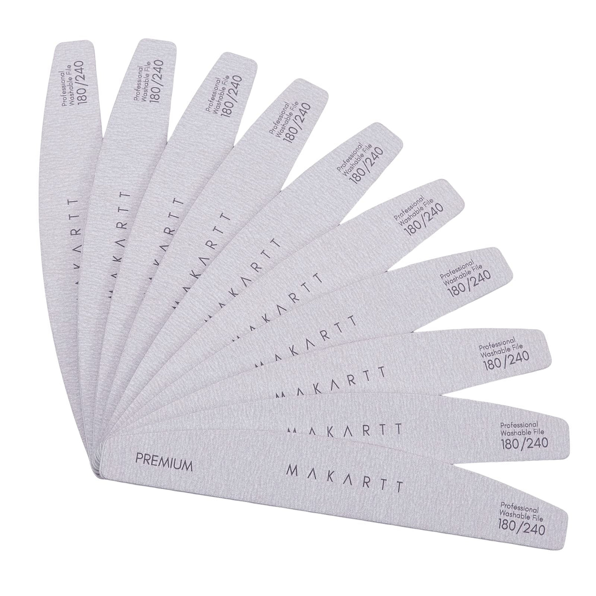 Makartt front packaging showing 10 professional nail files and benefits