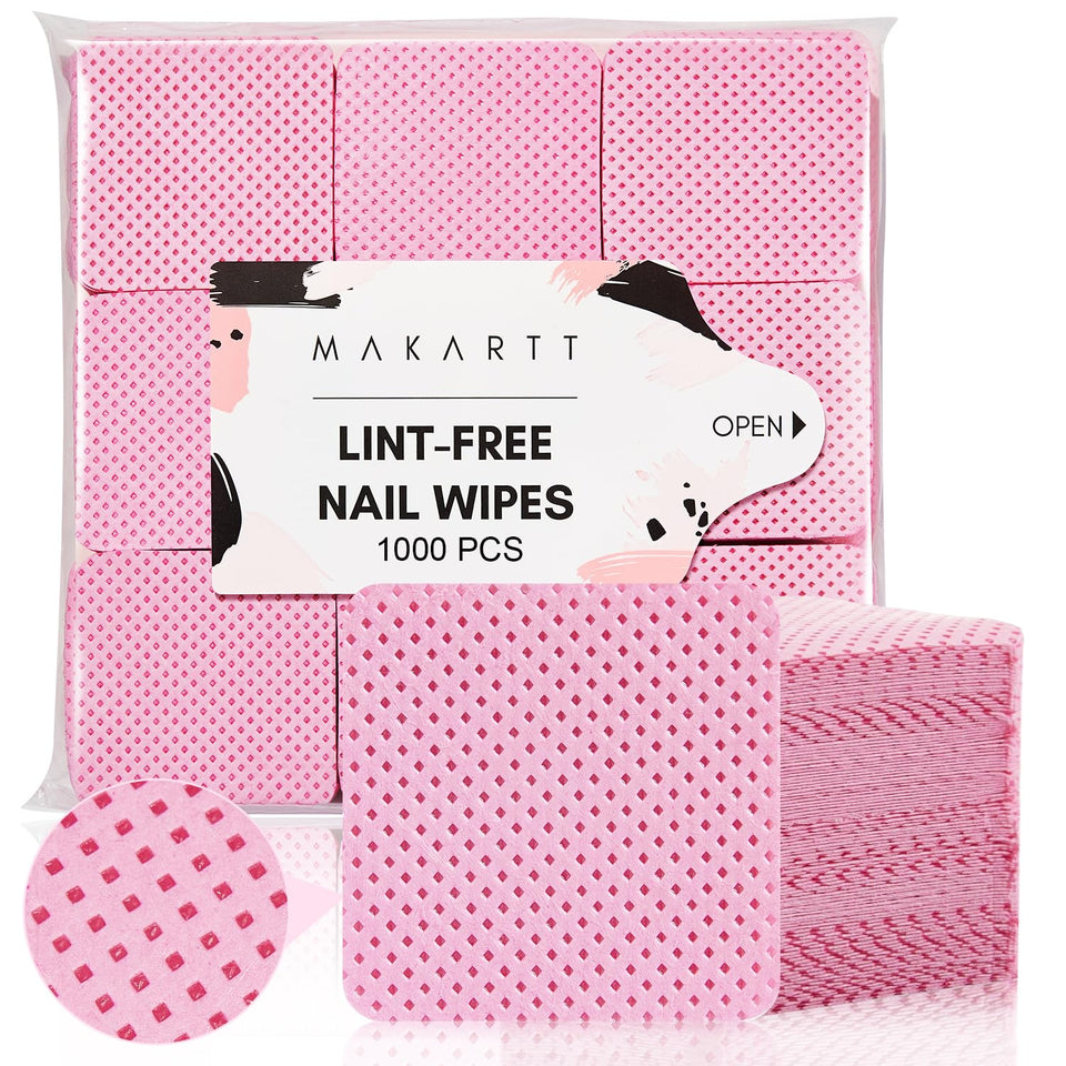 Makartt front packaging showing pink lint-free wipes and value pack benefit