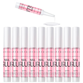 Makartt front packaging showing ten 2g glue tubes, compact and travel ready