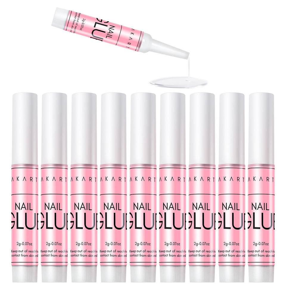 Makartt front packaging showing ten 2g glue tubes, compact and travel ready