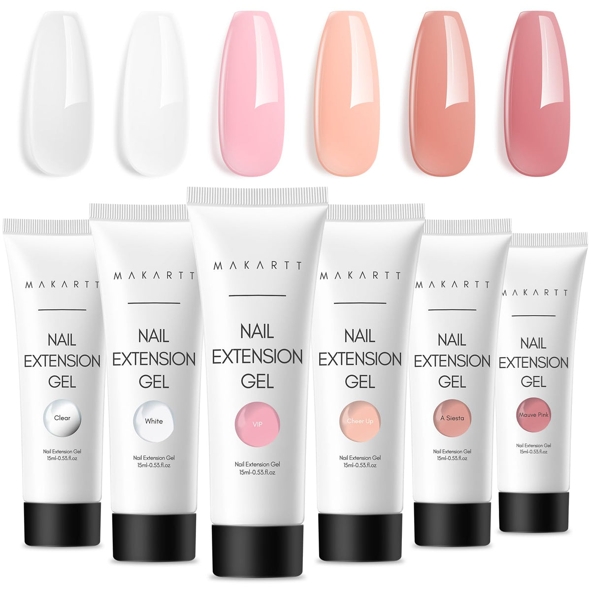 Makartt front packaging showing six neutral 15ml jars and kit layout for easy selection