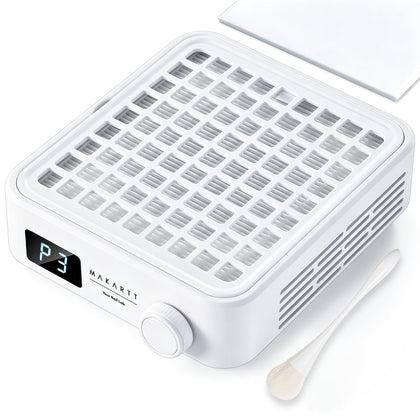 Makartt front view showing compact dust collector and clean workspace benefit