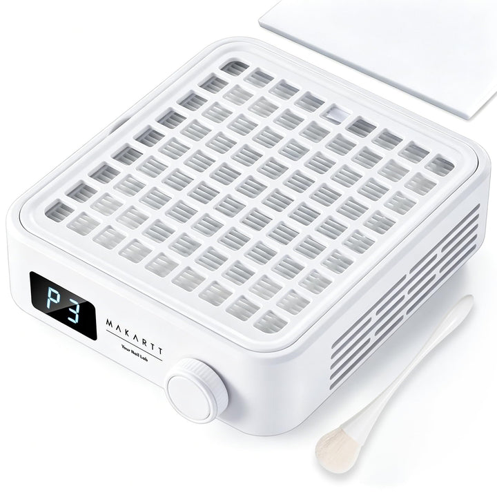 Makartt front view showing compact dust collector and clean workspace benefit