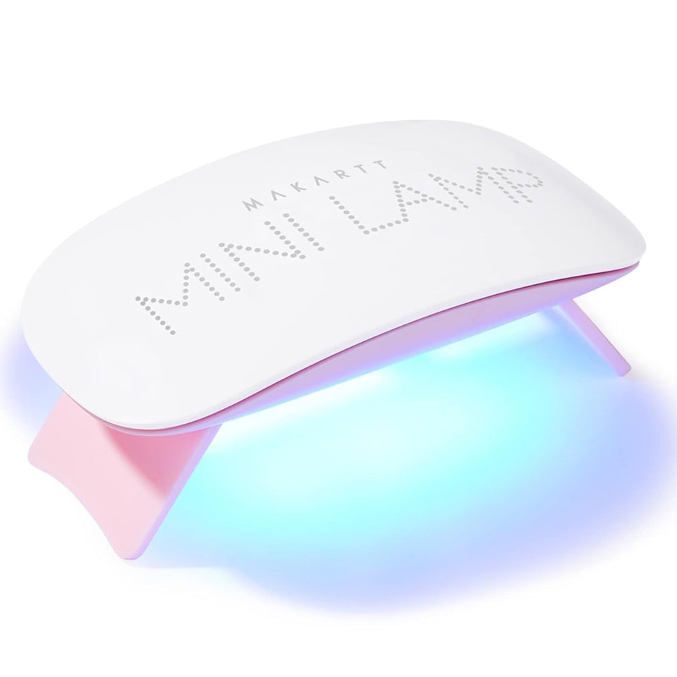 Makartt front view of compact UV lamp showing sleek travel-ready design and quick curing