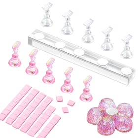 Makartt front view of nail stand showing organized press-on tips and stability