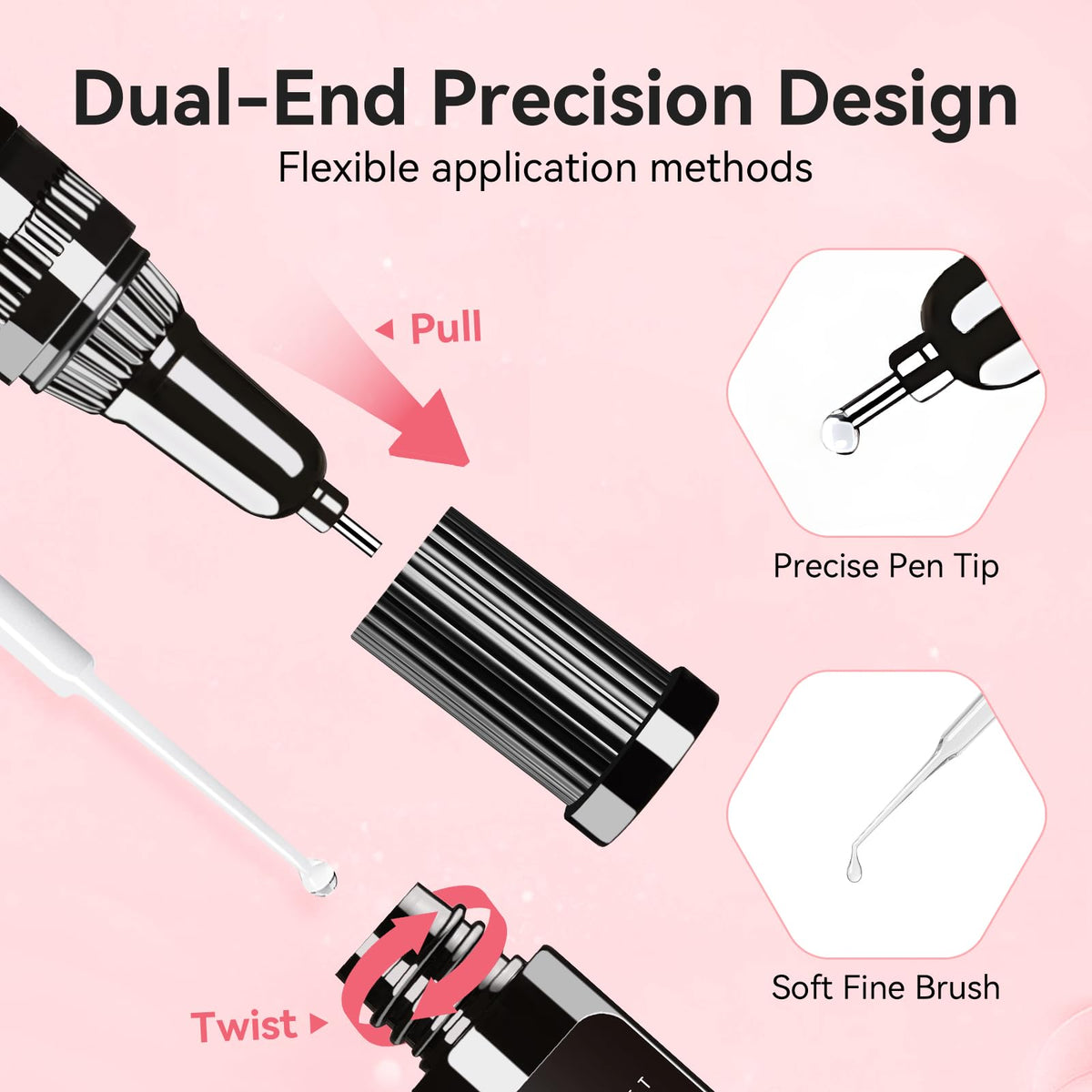 Makartt glue applying to a crystal in hand for accurate placement and reduced waste