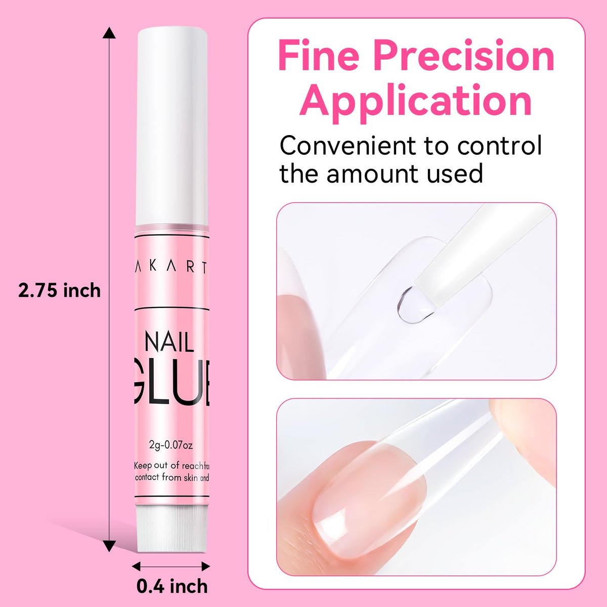 Makartt glue being applied to a press-on nail for fast secure adhesion benefit