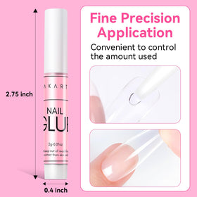 Makartt glue being applied to a press-on nail for fast secure adhesion benefit
