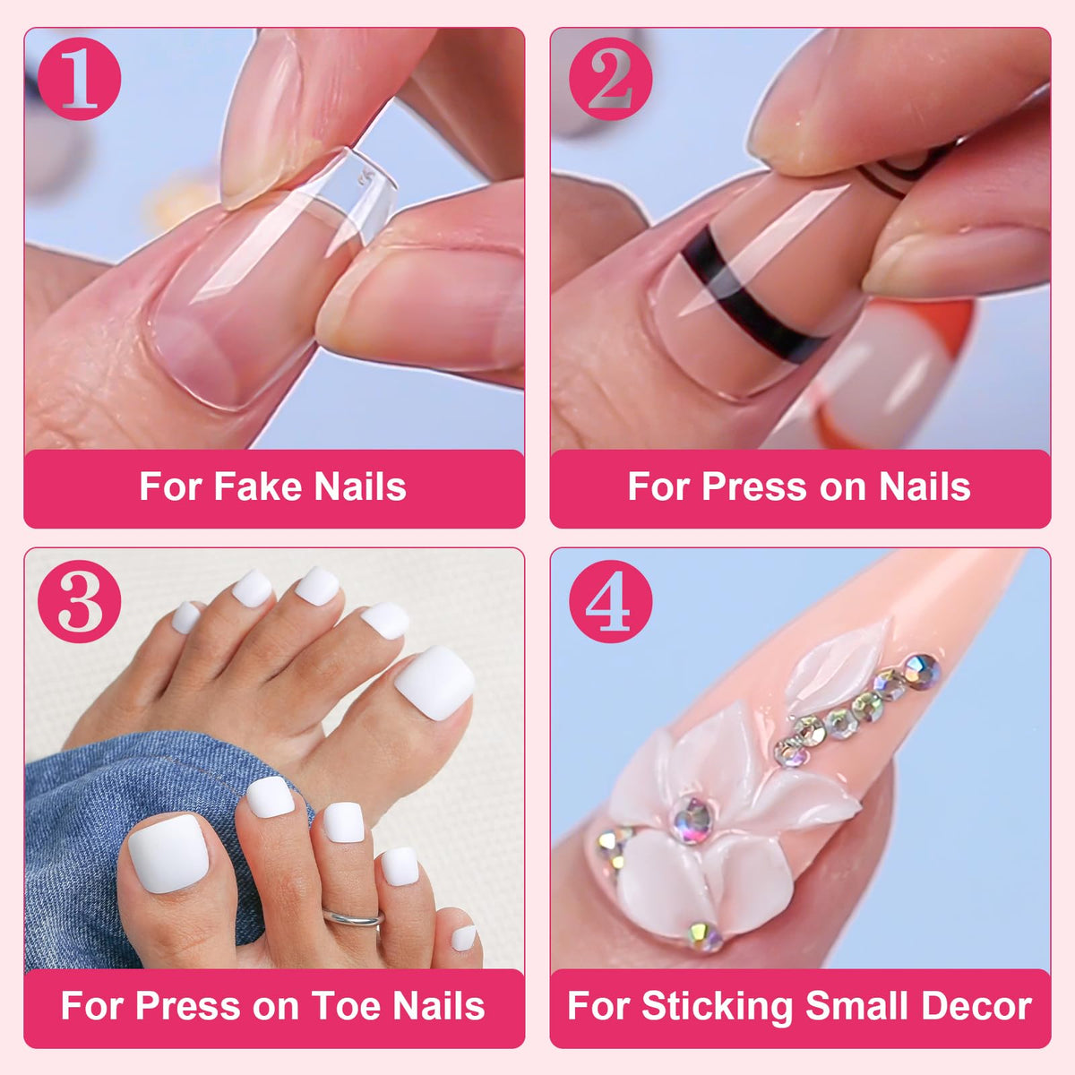 Makartt securing a rhinestone with glue for long-lasting nail decoration