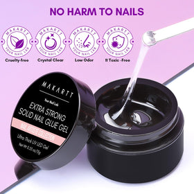 Makartt home salon scene showing easy at-home press-on application