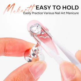 makartt in use with brush painting tip for precise nail art