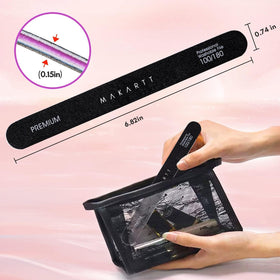 Makartt file smoothing a natural nail edge for refined finish