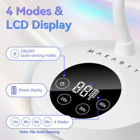 Makartt LCD display and timer buttons for easy control and battery info