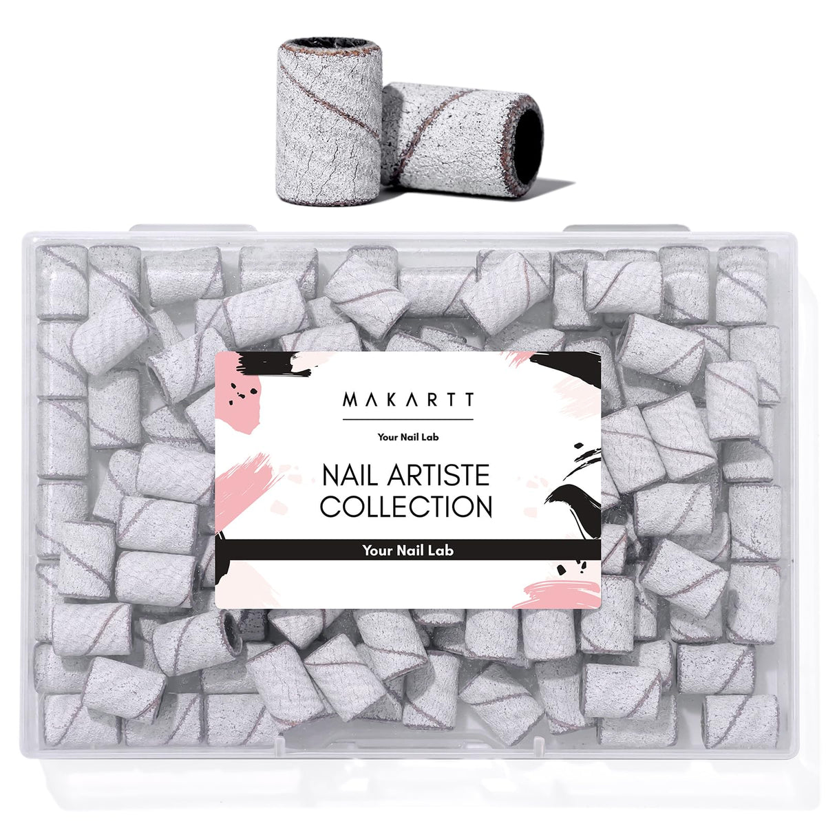 Makartt sanding bands in a home manicure scene for convenient on-the-go care