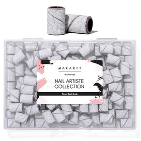 Makartt sanding bands in a home manicure scene for convenient on-the-go care