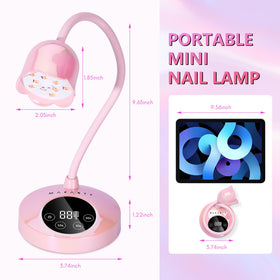 Makartt lifestyle scene of lamp used at hotel table for travel-friendly manicures
