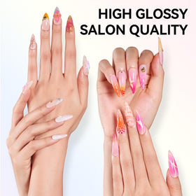Makartt manicure before and after comparison illustrating improved shine and chip resistance