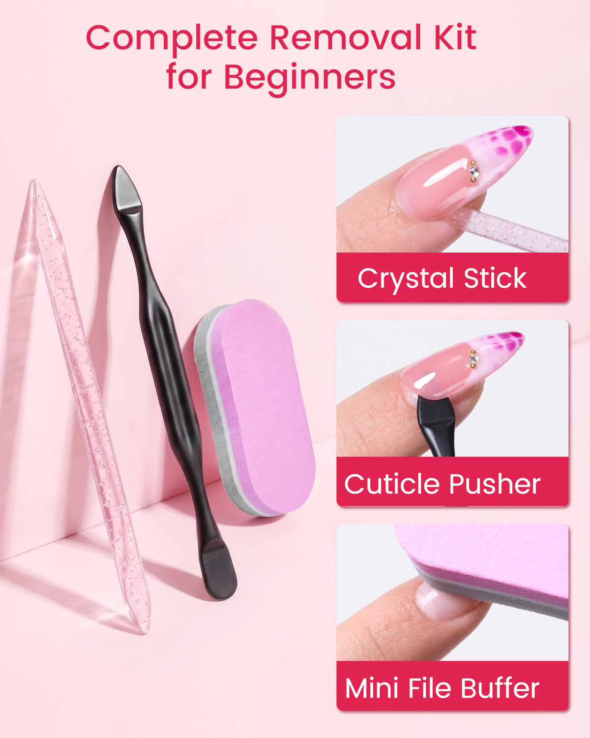 Makartt mini buffer smoothing nail surface to remove adhesive residue benefit