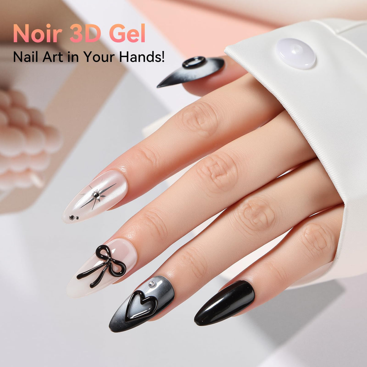 Makartt before and after nails scale showing visible 3D effect and improved style