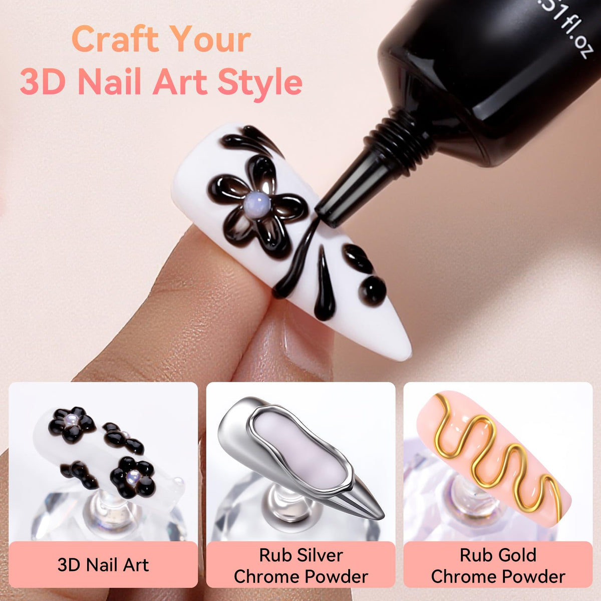 Makartt close-up of black gel texture showing smooth sculpting detail and control