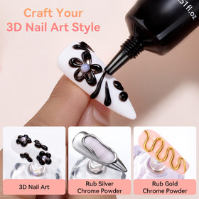 Makartt close-up of black gel texture showing smooth sculpting detail and control